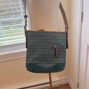 Blue Coach cross body bag